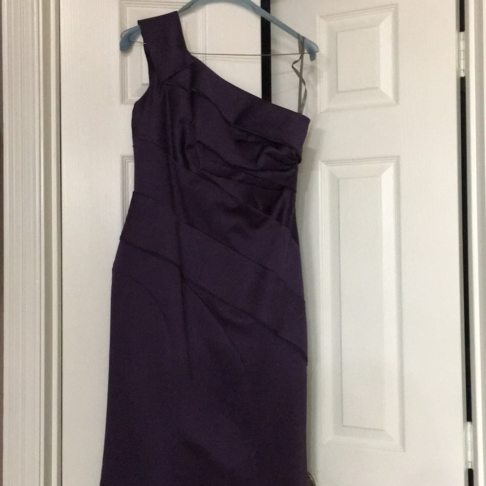 Long evening dark purple dress